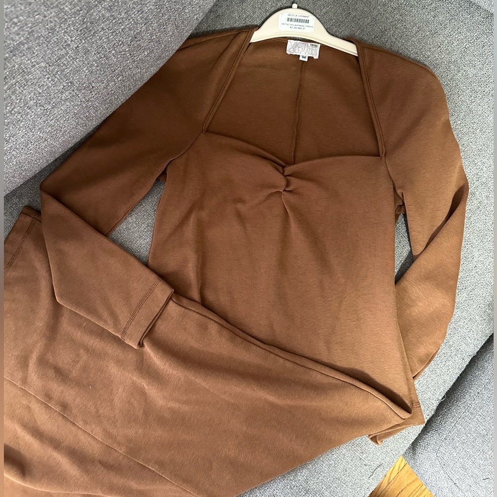 NWOT Victor Glemaud Brown MIDI Dress • size M
